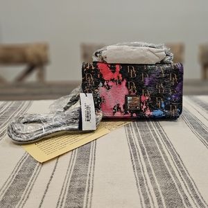 Dooney & Bourke Mimi Crossbody, DB75 Splash, Coated Cotton / Leather, NWT